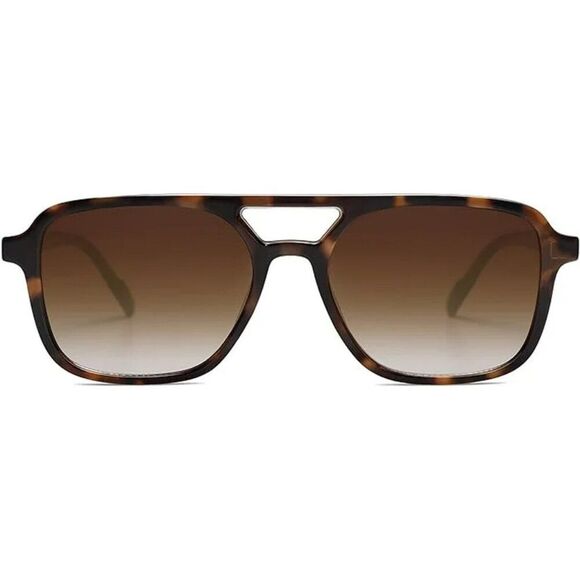SOJOS Retro Aviator Sunglasses Tortoise Rectangle  SJ2202 Unisex - Picture 1 of 11